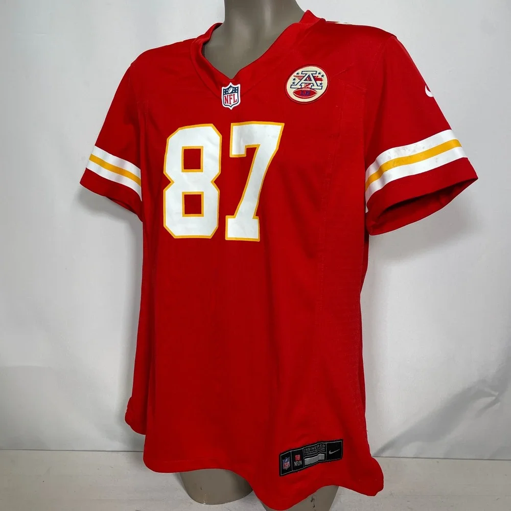 Travis Kelce #87 Kansas City Chiefs NFL Nike Red Game Jersey Women's XL